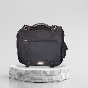 Overland Black Laptop Briefcase Messenger Bag Travel Work Shoulder Bag